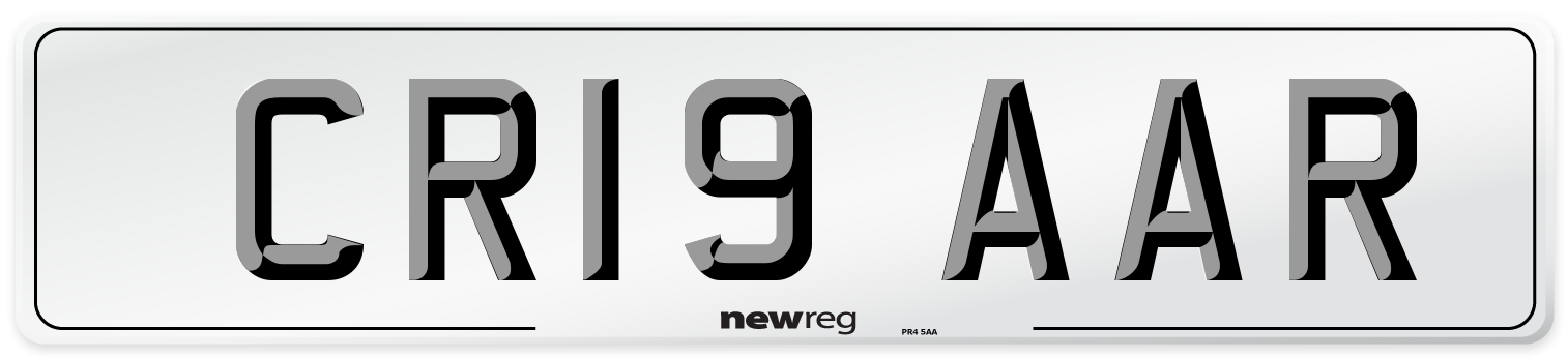 CR19 AAR Number Plate from New Reg